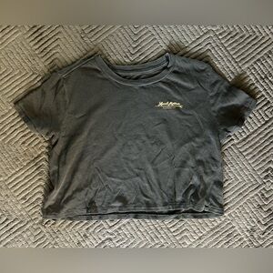 Black Graphic Crop Top
